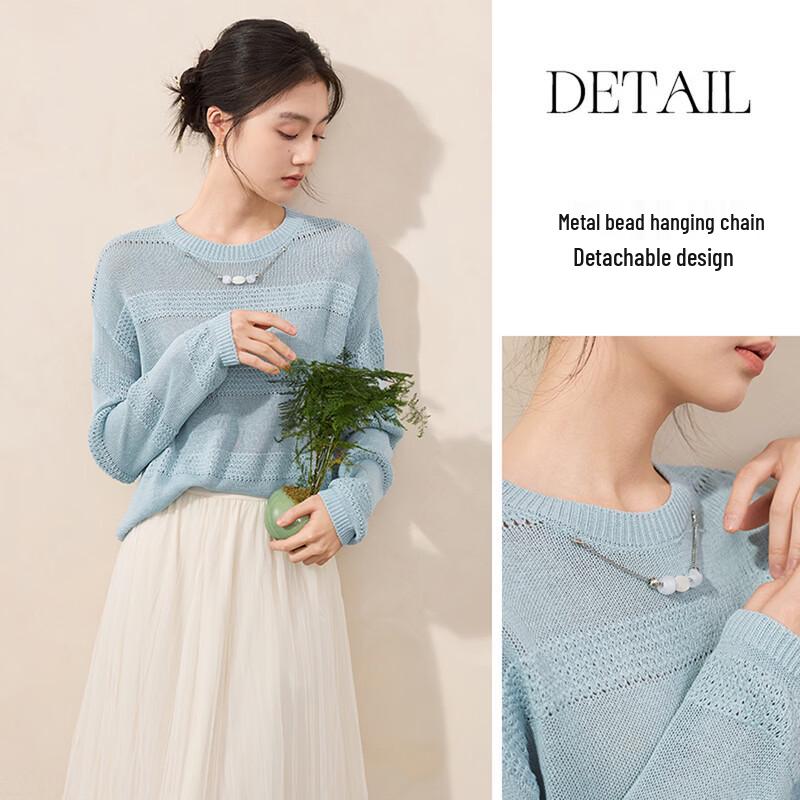 Women's Round Neck Long Sleeve Knit Sweater