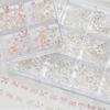 12Grids/Box Mixed Resin Bowknot Tie Ballet Ribbon Nail Charms 3D Colorful Kawaii Rhinestone Nail Art Decorations DIY Manicure