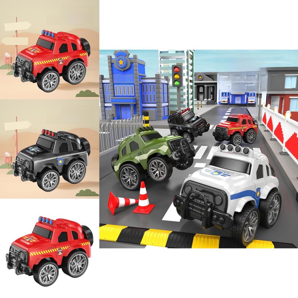 מכונית משטרה צעצוע לשטח עם סיבוב 360 מעלות למשחק ולמידה של פעוטות וילדים