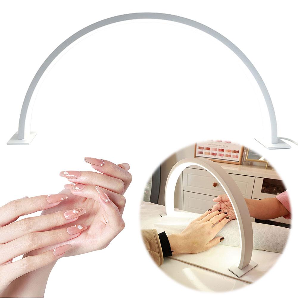 LED Half Moon Lamp Eyelash Lighting Semi-Permanent Ring Light Beauty Table Clamp Cradle Makeup Tattoo Salon Nail Desk Work Lamp
