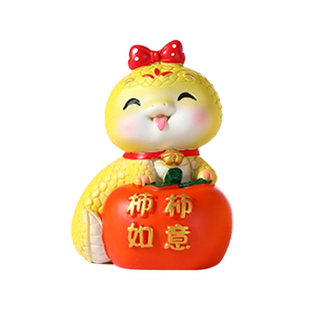 Mini Cartoon Snake Figurines Resin Car Interior Ornament Cute Snake Ornament  Spring Festival