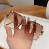 Fashion Designer Square Sunglasses Woman Retro Vintage Gradient Sun Glasses Female Clear Lens Black White
