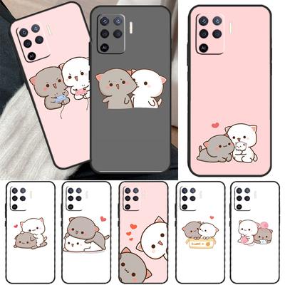 Husă Peach Cat pentru OPPO Find X3 X5 Pro A9 A5 A31 2020 A15 A16 A52 A72 A1K A83 A91 A54 A74 A94 A53S
