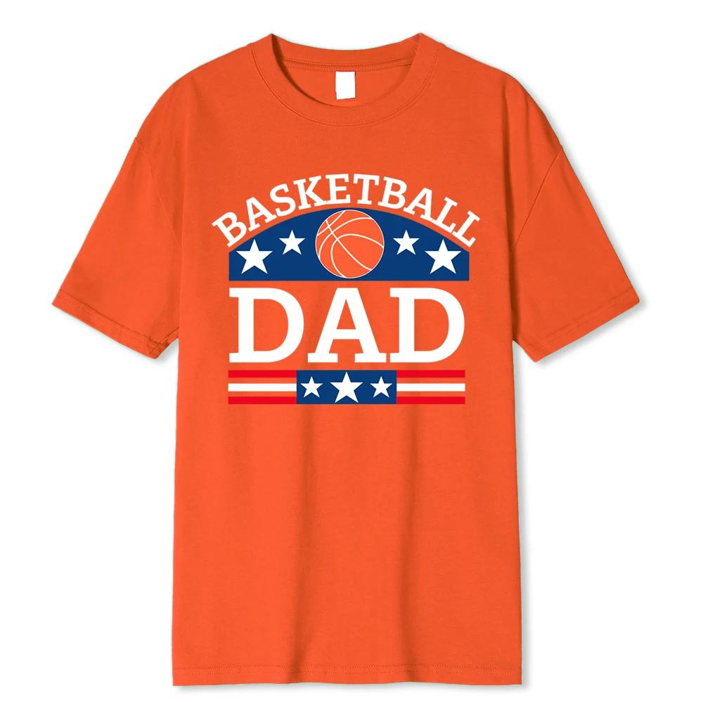 Basketball Dad Medal Hip Hop Printed Men Tshirts Sweat Cotton Casual Short Sleeve Fashion Breathable Loose Oversized T-Shirt