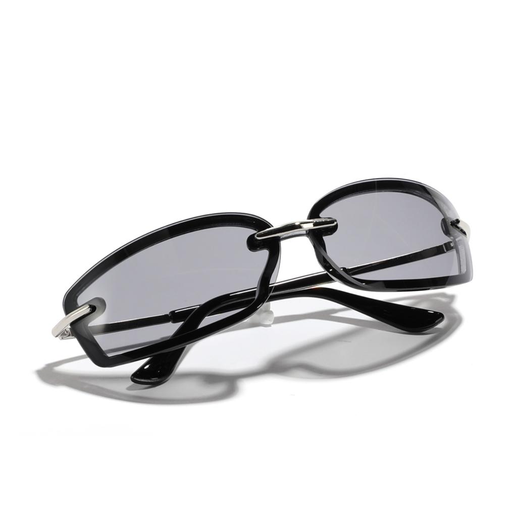 Glasses Square Candy Color Futuristic Sunglasses Women'S Semi-Metallic Dopamine Wearing Sunglasses
