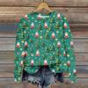 Women's Christmas Printed Casual Fashion Long Sleeve Round Neck Pullover Top