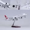 Model Airplane Statue Scale 1:157 Airplane Model Turkey Airlines B777 with LED Light(Touch or Sound Control) for Decoration or