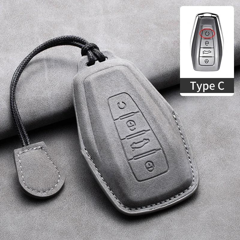 Leather Car Remote Key Case Cover for Geely for Geely Coolray X6 X7 EX7 Emgrand Global Hawk GX7 Kulrey GT GC9 Atlas Boyue NL3