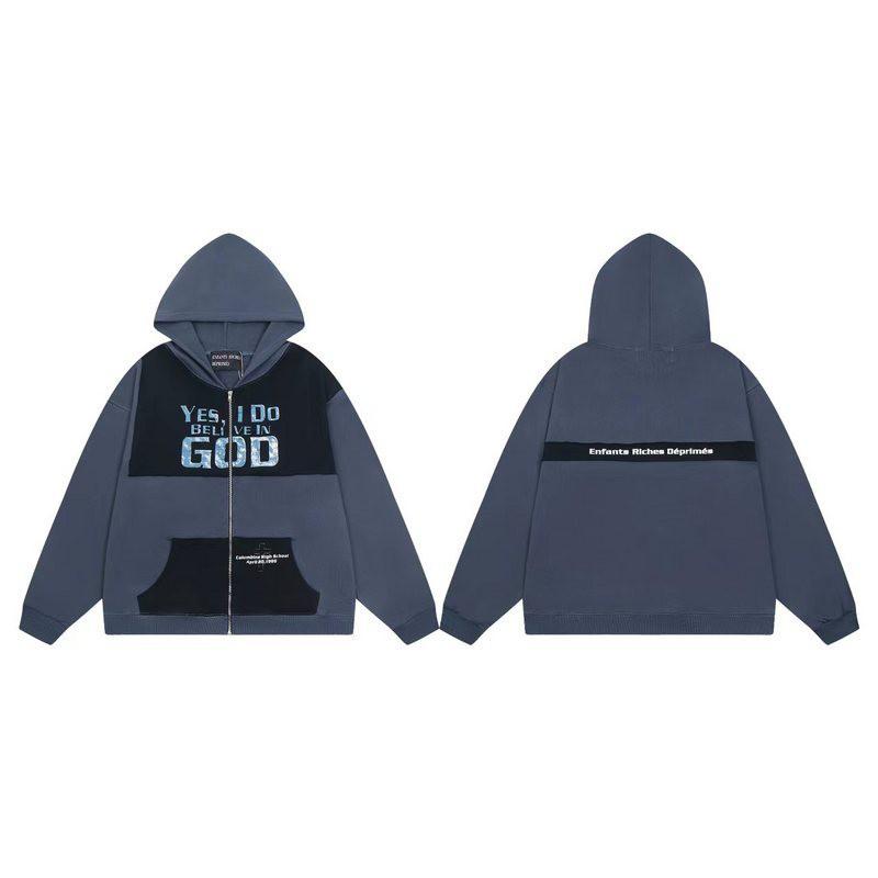 Erkek Geniş Kesim Pamuklu Kapüşonlu Fermuarlı Sweatshirt Sokak Giyim Günlük Harf Baskılı Uzun Kollu Tişört
