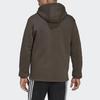 Adidas Solid Color Sports Hooded Jacket Men Jackets Brown HU0296