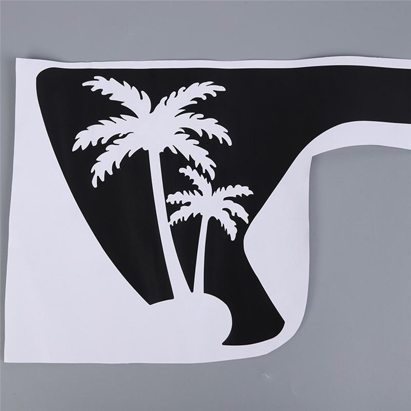 Seitenkotflügelentlüftungs-Kokospalmen-Aufkleber, vorgeschnittener schwarzer PVC-Aufkleber für Jeep Wrangler JL / Gladiator JT 2018-2024 Teile Zubehör-