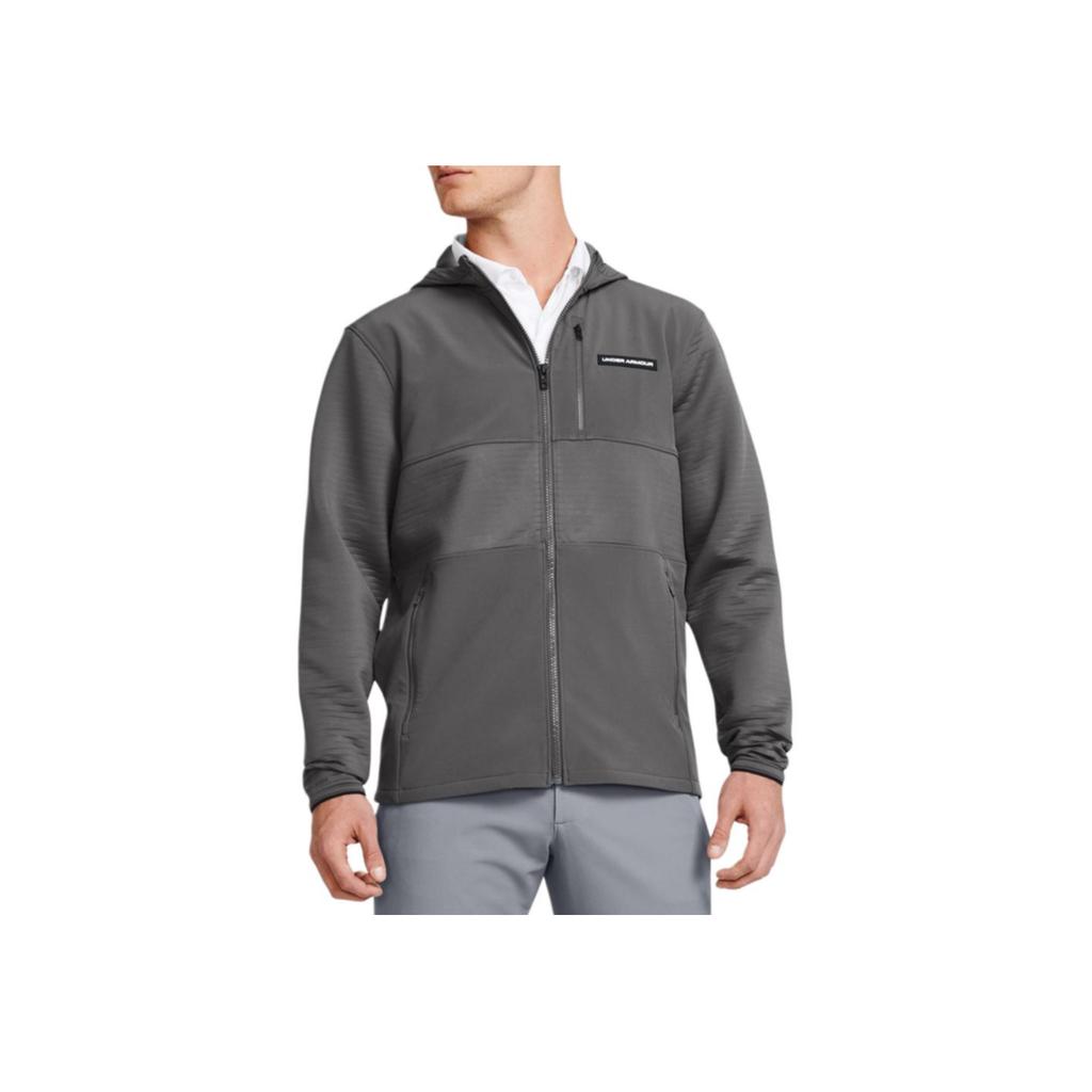 Under Armour Solid Color Casual Hooded Straight Jacket Men Jackets Gray 1379722-025