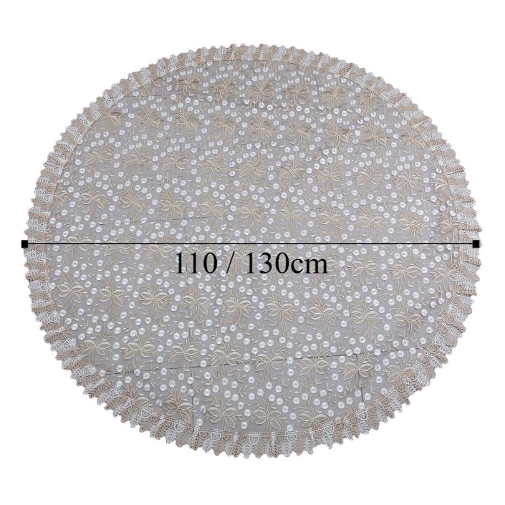 Fashion Satin Embroidered Lace Tablecloth Elegant Lace Design Round Tablecloth Vintage Embroidery Table Cover Dining Table