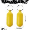 2 Pack Floating Keycha for Boat and Water Sports, Yellow Pill-Shaped Float Key Rings for Kayak, Sailing, Surfing, Fishing, Jet Ski, Car or House