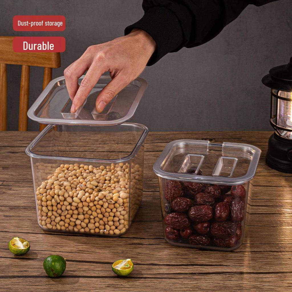 PC Acrylic Flip-top Jam Box with Lid for Milk Tea Shops - Transparent Sectional Tray for Pearl, Coconut Jelly, and Seasonings