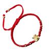 Verstellbares geflochtenes rotes Schnurarmband mit roter Achatperle und Glöckchen-Anhänger für Schmuck im kulturellen Stil