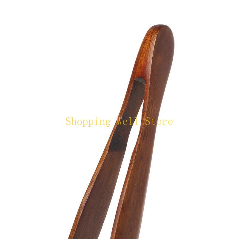KX4B Natural Wooden Tongs Bacon Steak Pastry Clamp Bread Clip Kitchen Tool