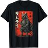 Vintage Anime Cat Samurai Japanese Funny Graphic Tees Cat T-Shirt