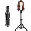 Vertical Clamp Wig Stand, Mannequin Tripod Holder, Assist Wig, Mannequin Head Practice Mannequin Holder, Height Adjustable (Tools Included)