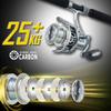 Carrete de Pesca Giratorio Portátil Todo Metal para Lanzar Señuelos Potencia Máxima 25 kg/55 lb Engranaje de Aleación Suave y Duradero Resistente al Agua y a la Corrosión