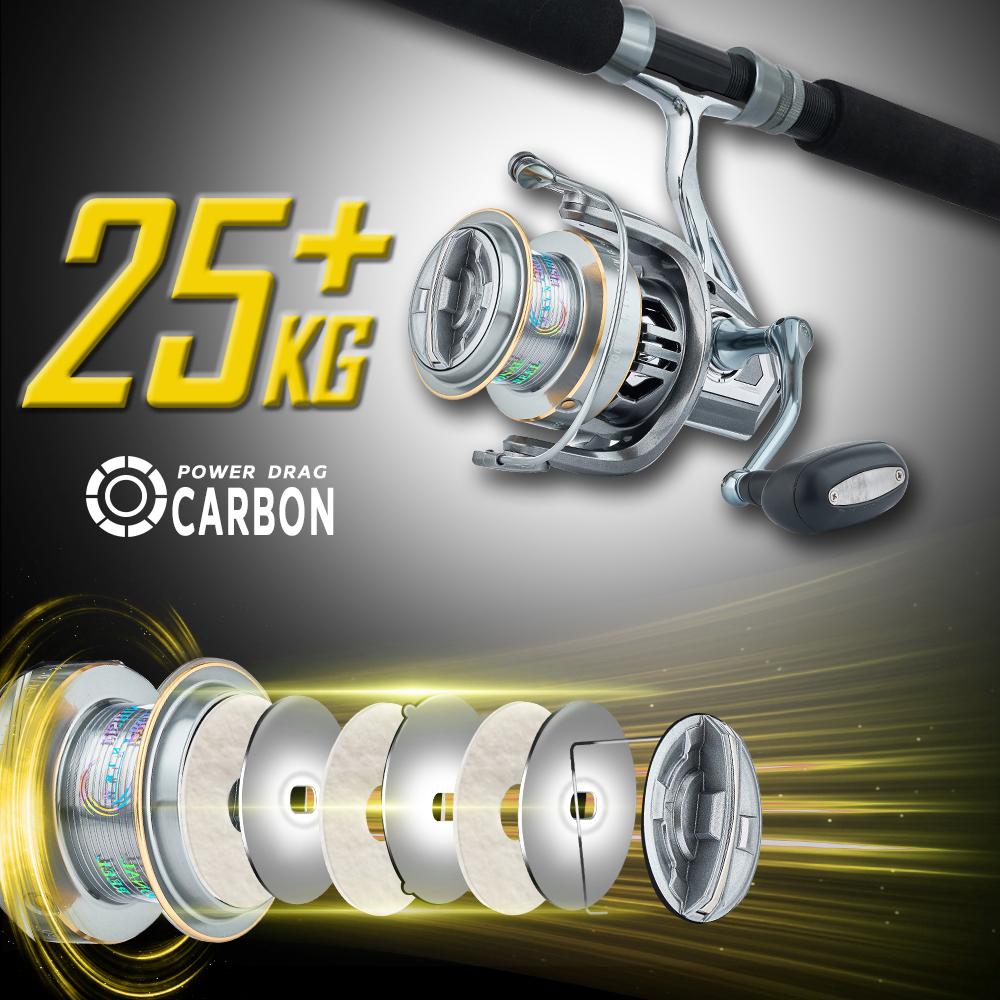 Carrete de Pesca Giratorio Portátil Todo Metal para Lanzar Señuelos Potencia Máxima 25 kg/55 lb Engranaje de Aleación Suave y Duradero Resistente al Agua y a la Corrosión
