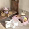 Sturdy Star and Moon Silicone Mould Round Tray Home Accessory for Crafting Supplies and Creative Storage Solution