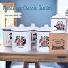 Classic Nostalgic Enamel Tea Mug with Handle, Large Capacity