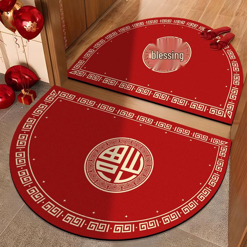 Semicircle Diatomaceous Earth Entrance Mat - Dirt-Resistant, Easy-Clean, Non-Slip, Cuttable Foot Pad for New Year