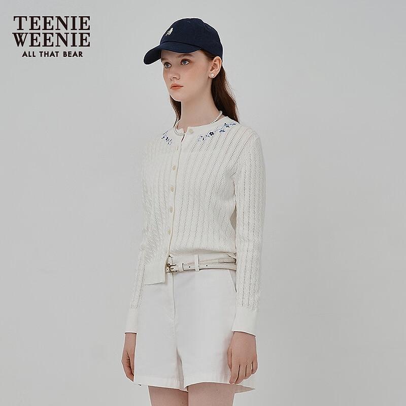 Teenie Weenie Women's Little Bear Washed Cable Knit Cardigan