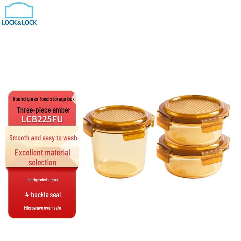 Lock&Lock Round Glass Food Storage Container Set