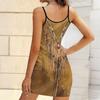 Summer New Heart Shape and Retro  Patterns  Print Sleeveless Bodycon Dress with Pockets Sexy Slim Fit Elegant Party Dress