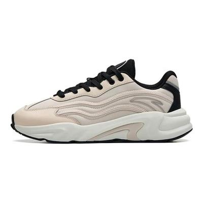 Dicksohlige Leichte Low-Top Sport-Freizeitschuhe Herren Sneaker Khaki Schwarz 912238865-2