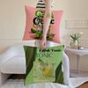 Gin& Tonic Cocktail Painting Cushion Cover Anti-dustmite Pillowcase Invisible Zipper Silky Short Plush Sofa Cushion Cover