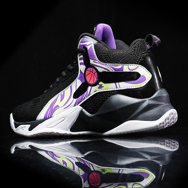 Breathable Mesh Basketball Sneakers Big Size 36-46 Basketball Shoes Shock-Absorbant High-top Sneakers Training Athletic Shoes