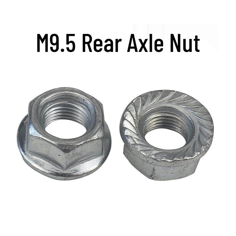 Bicycle Front Axle Nut & Children's Rear Axle Fine Thread Screw with Flange Crank Cap for Bottom Bracket