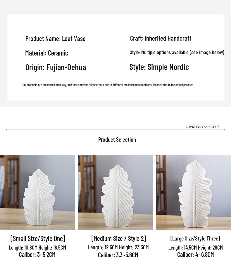Nordic White Unglazed Ceramic Vase - Decorative Fake Flower Holder for Home and Living Room