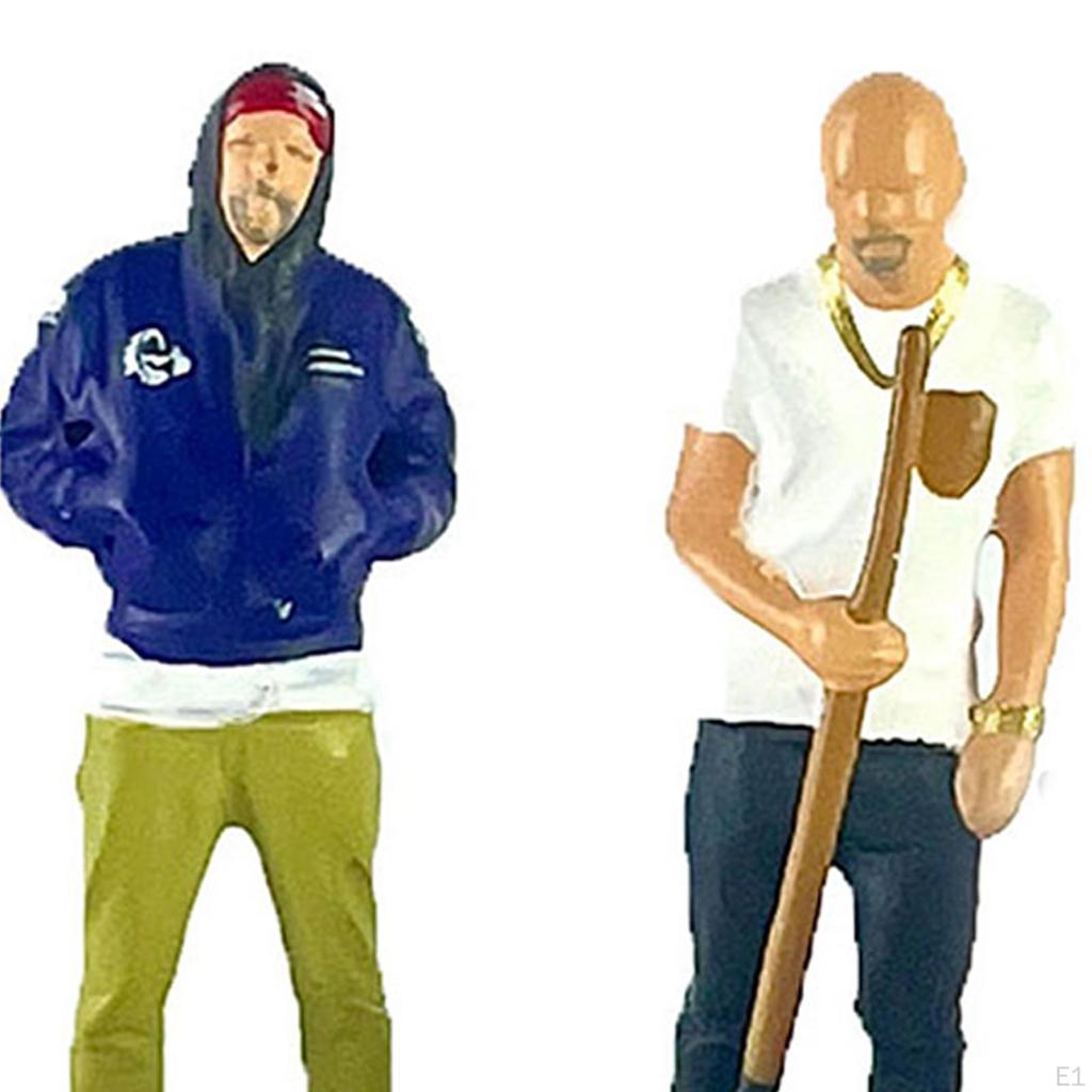 4x 1:64 Scale Mini Models Miniature Persons Suitable Resin Boy Girl Figures for