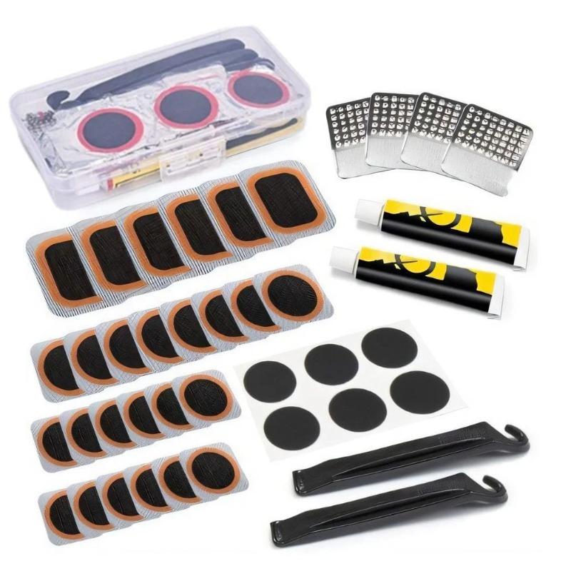 Outdoors Ride Bike Repair Kit With Portable Storagebox- Puncture Patches Bicycle Cycle Inner Tube Puncture Tyre Patch Glue Tool