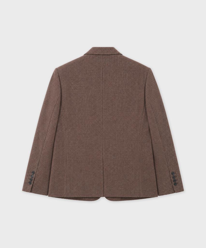 WORK ON BODY OFF Lane Semi-Overfit Check Wool Blazer [Brown]