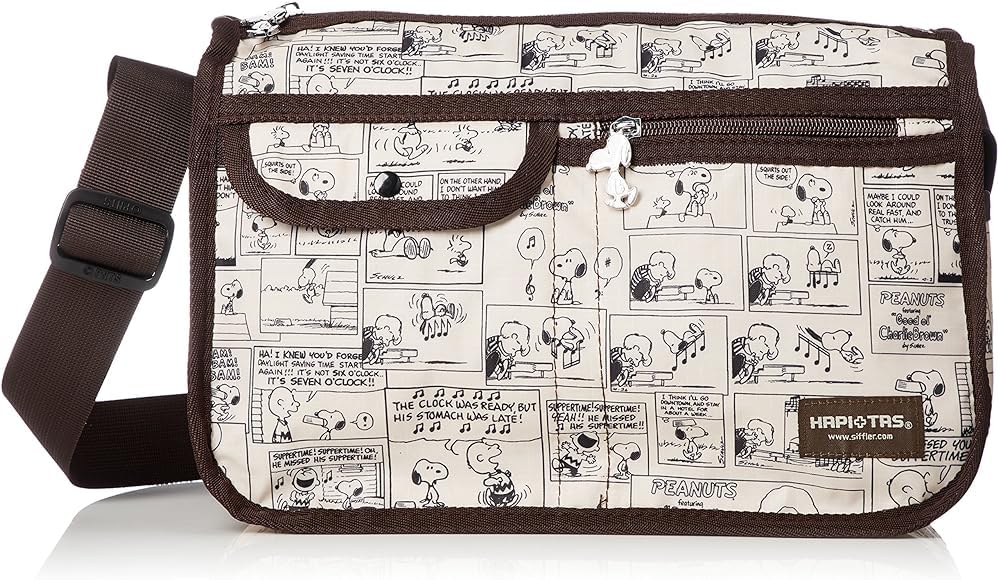Hapitas Snoopy Carry-On Shoulder Bag, Small, Town Shoulder Bag, SNOOPY H0131 PN22. Comic Natural