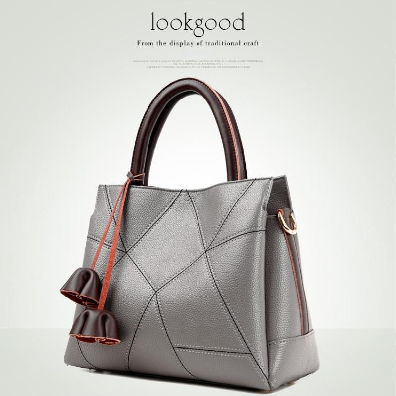 Johnature Luxury Handbag Fashion Large Capacity Women Bag Soft Leather Casual Tote Solid Color Shouler Messenger Bags