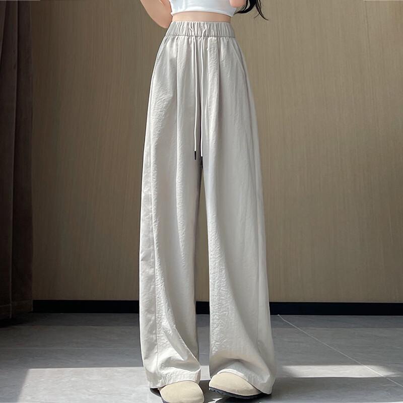 JOHLIN DREAM Women s Petite Draped Wide-Leg Summer Pants M