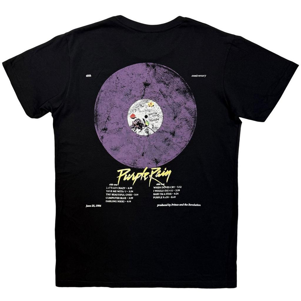 Prince Unisex Adult Purple Rain 40th Anniversary T-Shirt