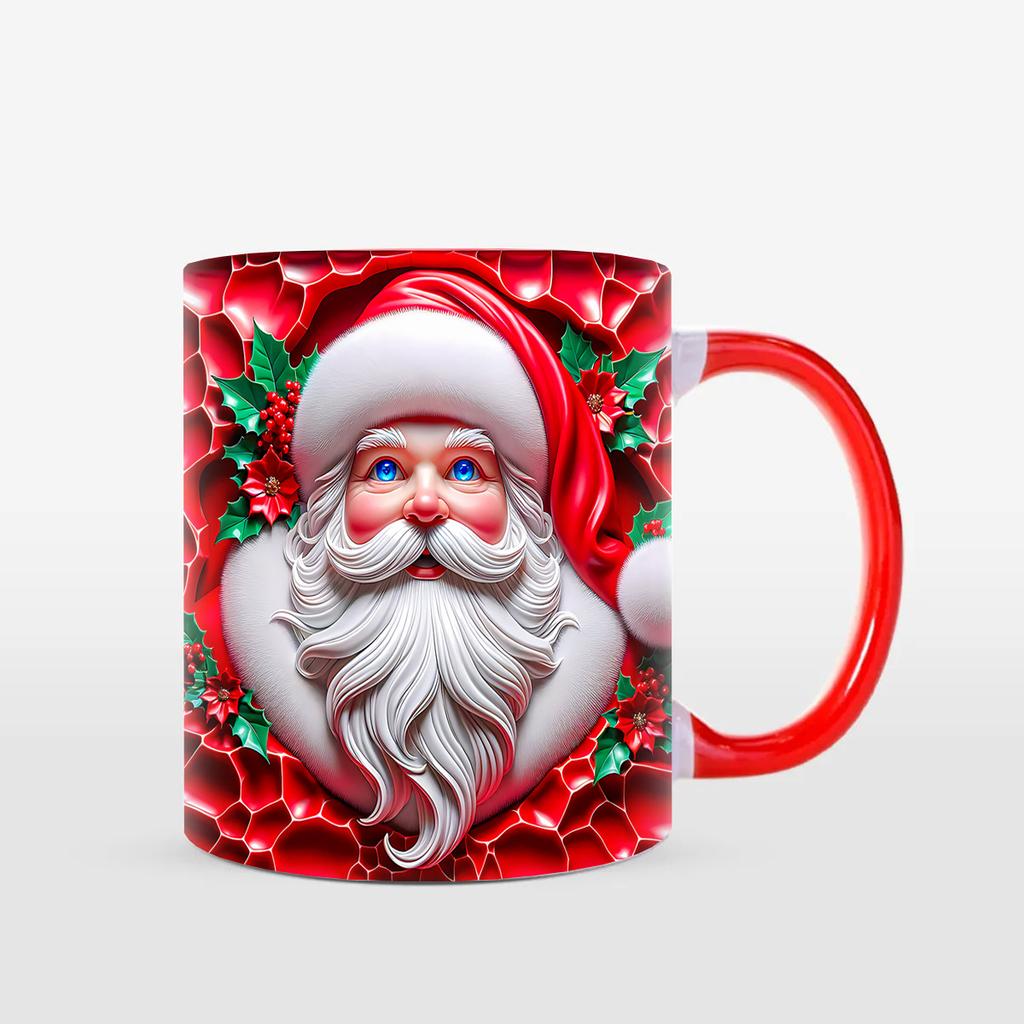 3D Christmas Ceramic Coffee Mug Santa Claus Water Cup 2024