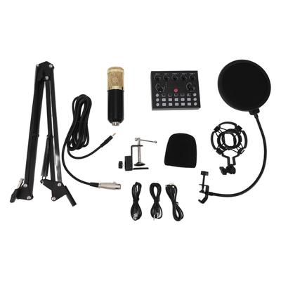 Podcast-Ausrüstungsbündel Multifunktionales Kondensatormikrofon mit Live-Soundkarten-Kit für Live-Streaming