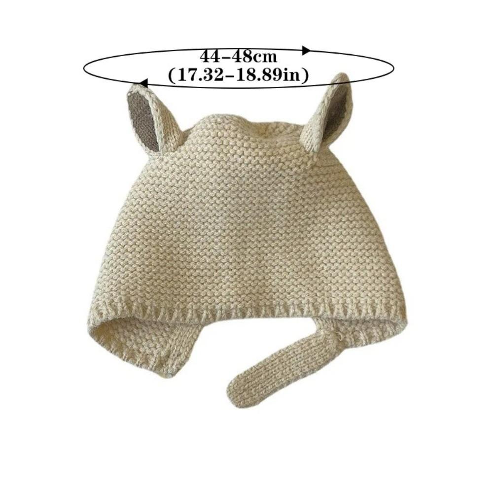 Keep Warm Knitted Beanie Hat Solid Color Baby Hat Cute Ear Protection Cap  Kids Boy Girl