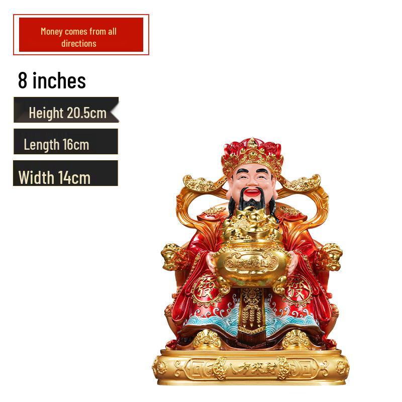 2025 Wen Cai Shen Statue: Copper-Colored for Inviting Wealth, Ideal for Home or Living Room Worship.