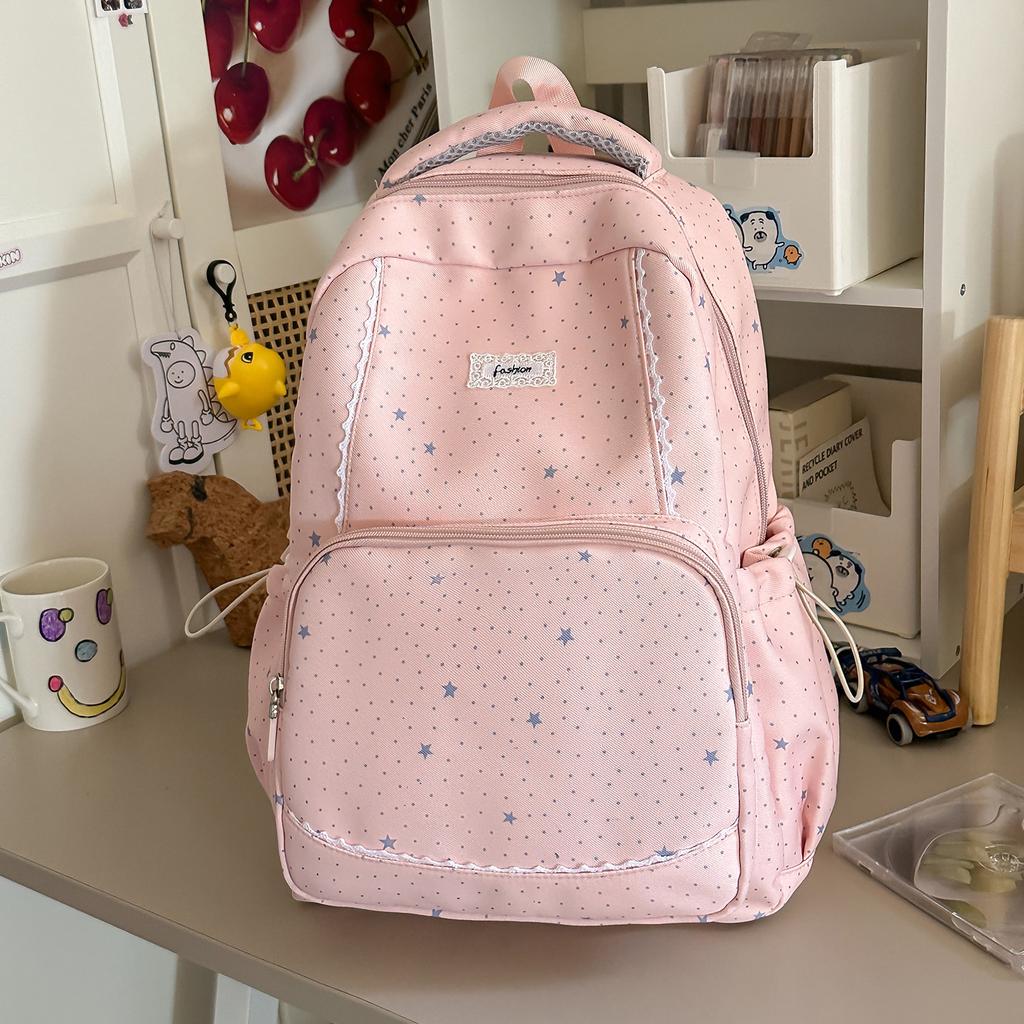 Schoolbag cloud lemon ice blue hollow lace girl heart backpack student party pure gentleness class travel small backpack
