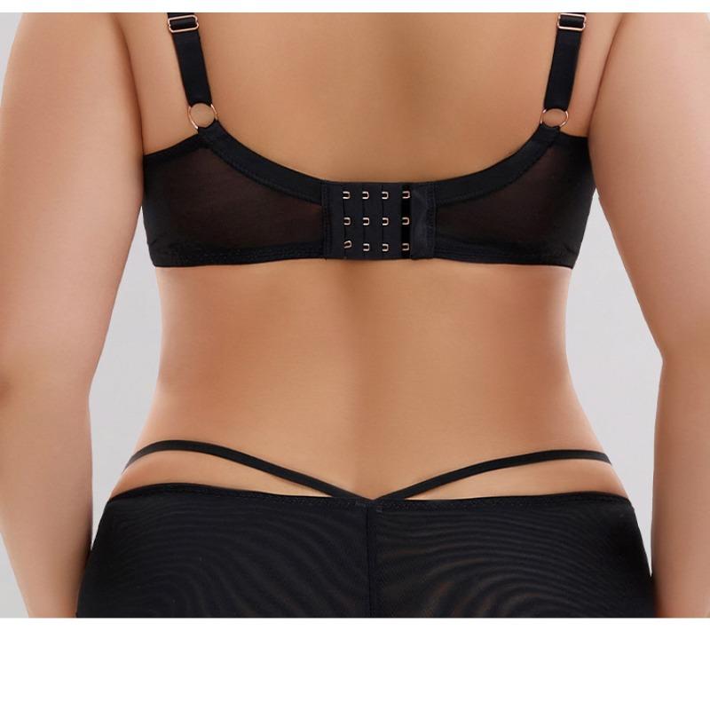 Große Damengrößen Dünner Spitzen-BH Für Große Oberweite Push-up Anti-Hängen Sexy Unterwäsche