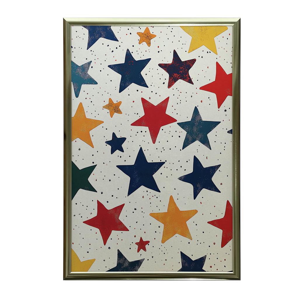 Happiness Star Poster Happiness Star Poster, 30X40 Cm, White Wooden Frame, 230 Gsm Matte Paper